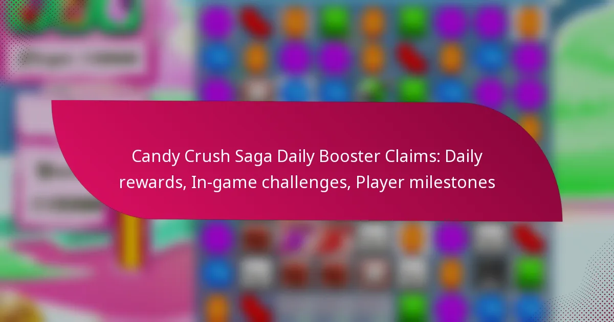 Candy Crush Saga Daily Booster Claims: Daily rewards, In-game challenges, Player milestones