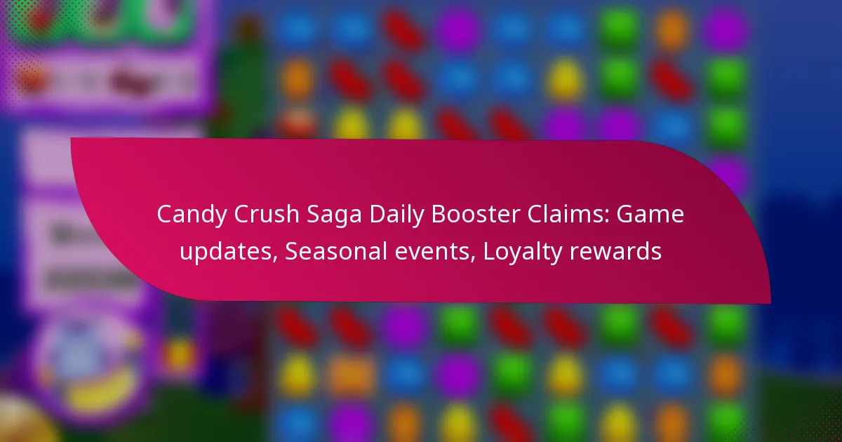 Candy Crush Saga Daily Booster Claims: Game updates, Seasonal events, Loyalty rewards