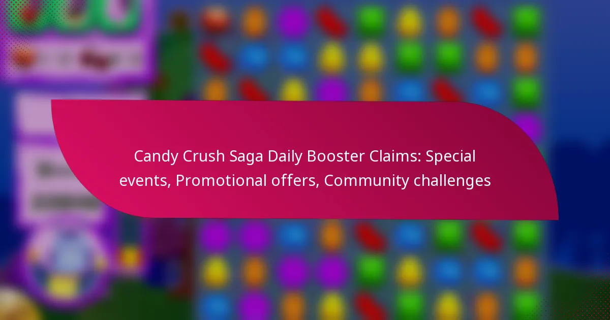 Candy Crush Saga Daily Booster Claims: Special events, Promotional offers, Community challenges