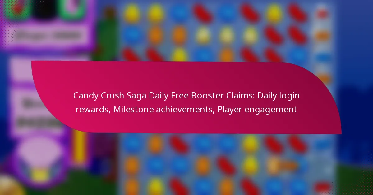 Candy Crush Saga Daily Free Booster Claims: Daily login rewards, Milestone achievements, Player engagement