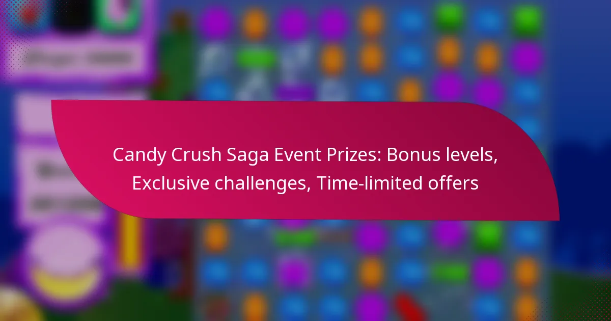 Candy Crush Saga Event Prizes: Bonus levels, Exclusive challenges, Time-limited offers