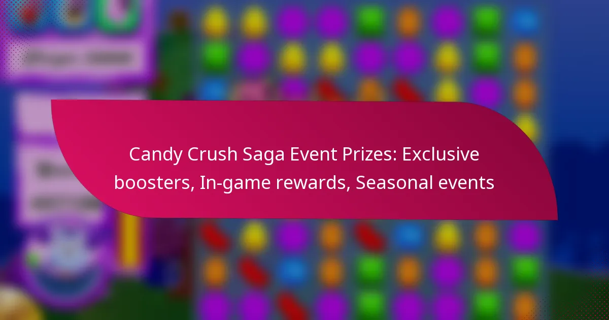 Candy Crush Saga Event Prizes: Exclusive boosters, In-game rewards, Seasonal events