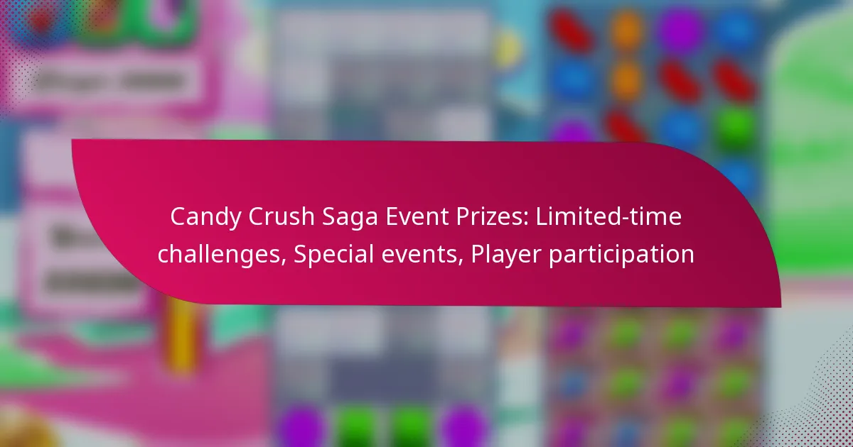 Candy Crush Saga Event Prizes: Limited-time challenges, Special events, Player participation