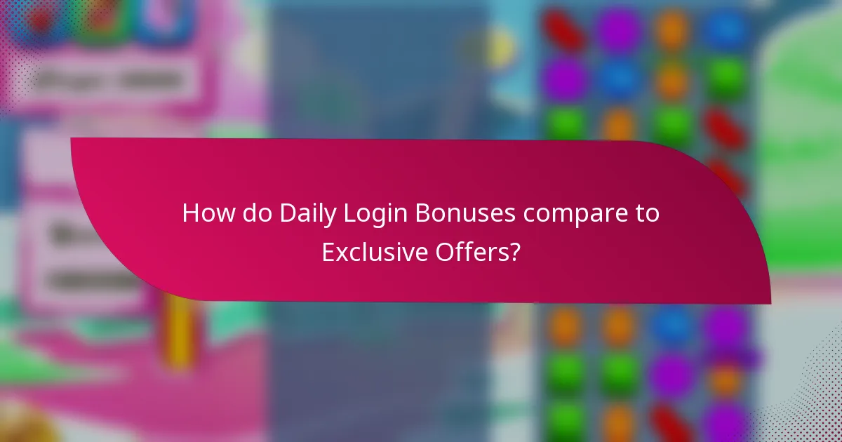 How do Daily Login Bonuses compare to Exclusive Offers?
