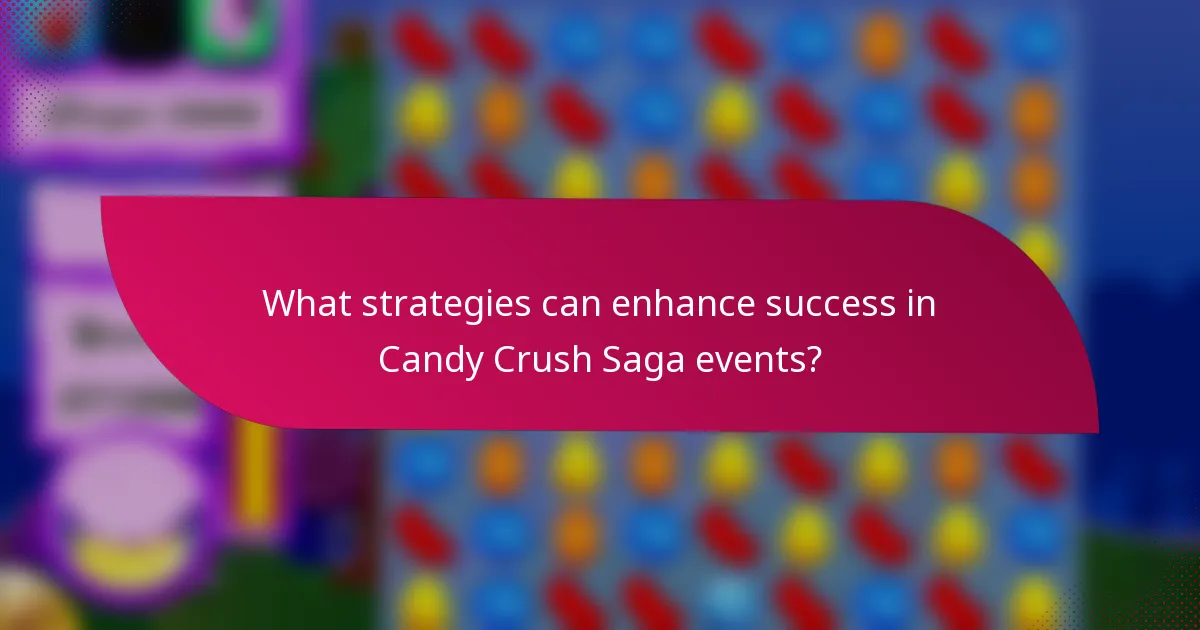 What strategies can enhance success in Candy Crush Saga events?